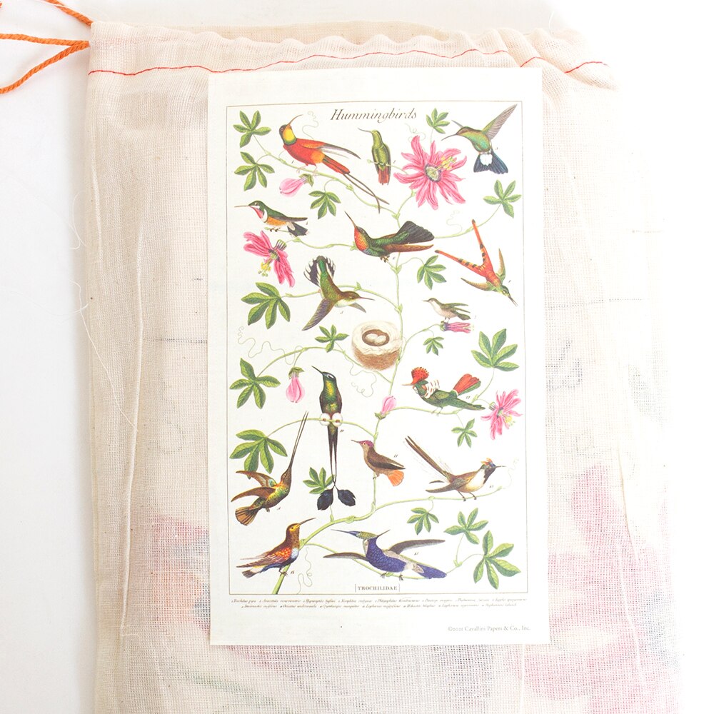 Cavallini, Cotton, Tea Towel, Hummingbirds